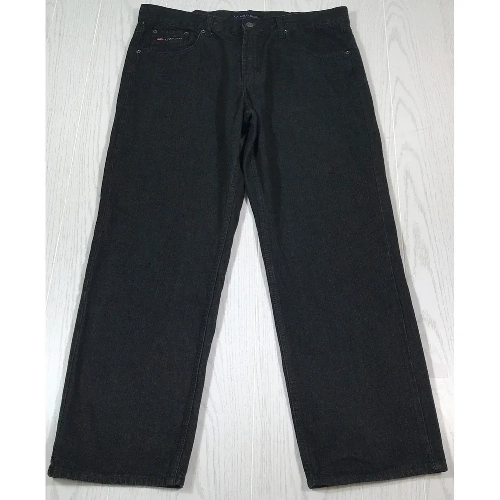 Vintage Beverly Hills Polo Club Jeans Men 38x30 Black Wide Leg Hip Hop 90s Baggy